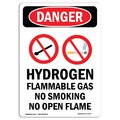 Signmission Safety Sign, OSHA Danger, 7" Height, Hydrogen Flammable, Portrait OS-DS-D-57-V-1370